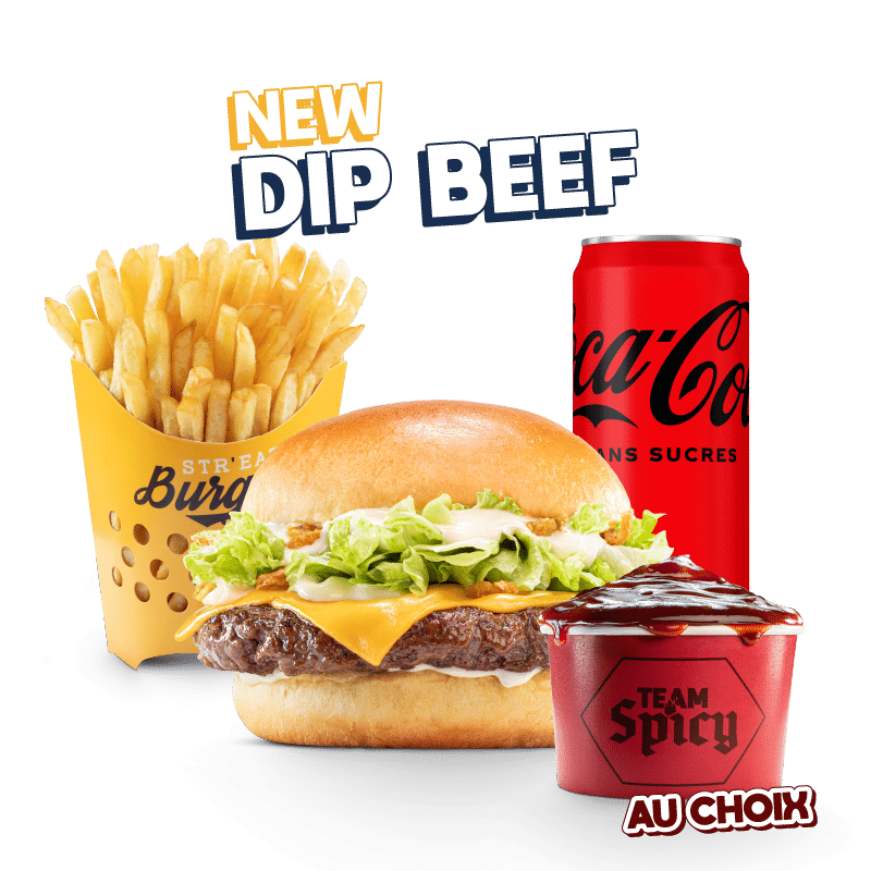 Menu Dip Beef Str'Eat Burger - Choisis ton camp, trempe ton burger