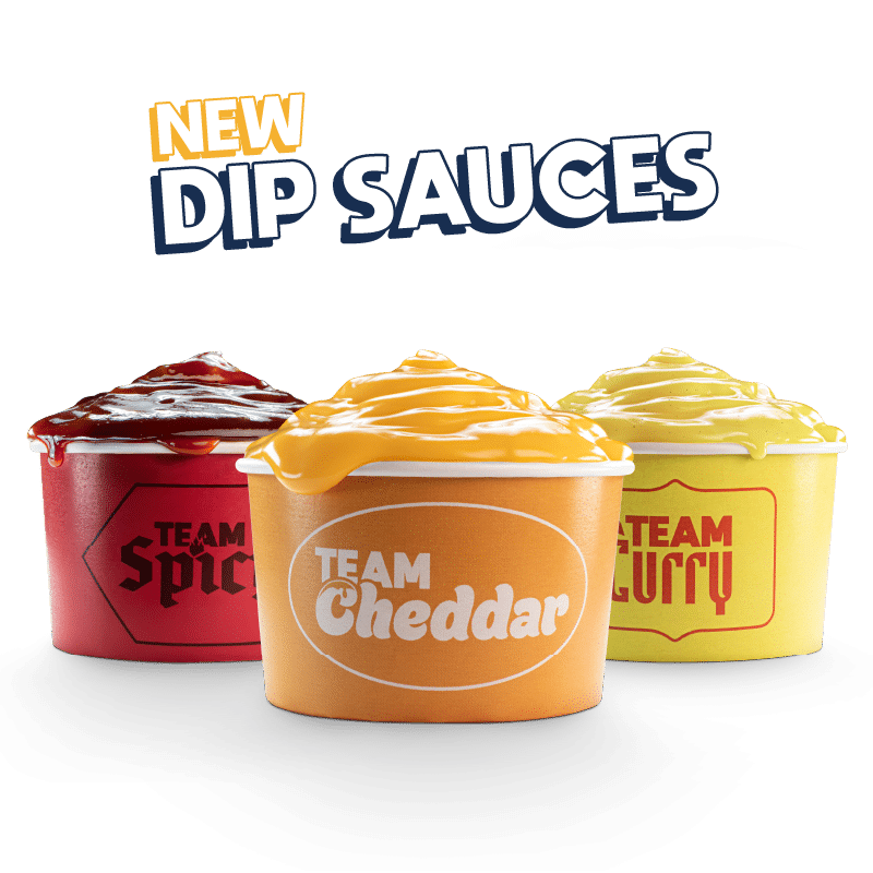 Dip sauces - Curry, Cheddar ou Spicy - Choisis ton camp