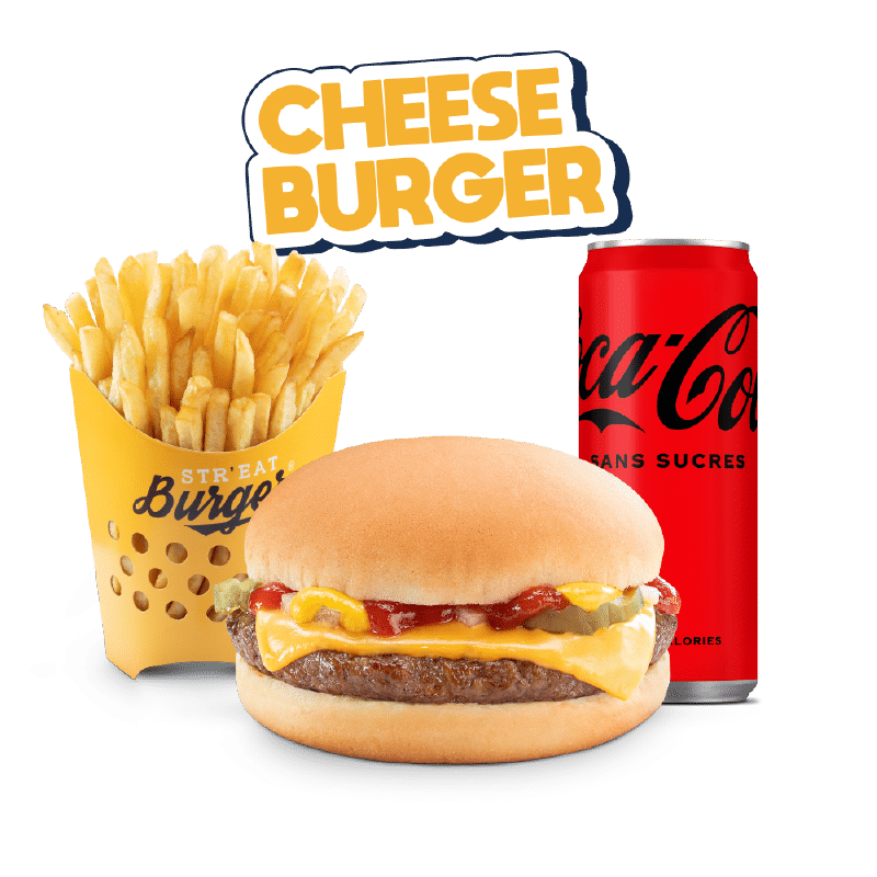 Image du menu Classic Cheese Burger, avec Frites et Coca Zéro chez Str'Eat Burger
