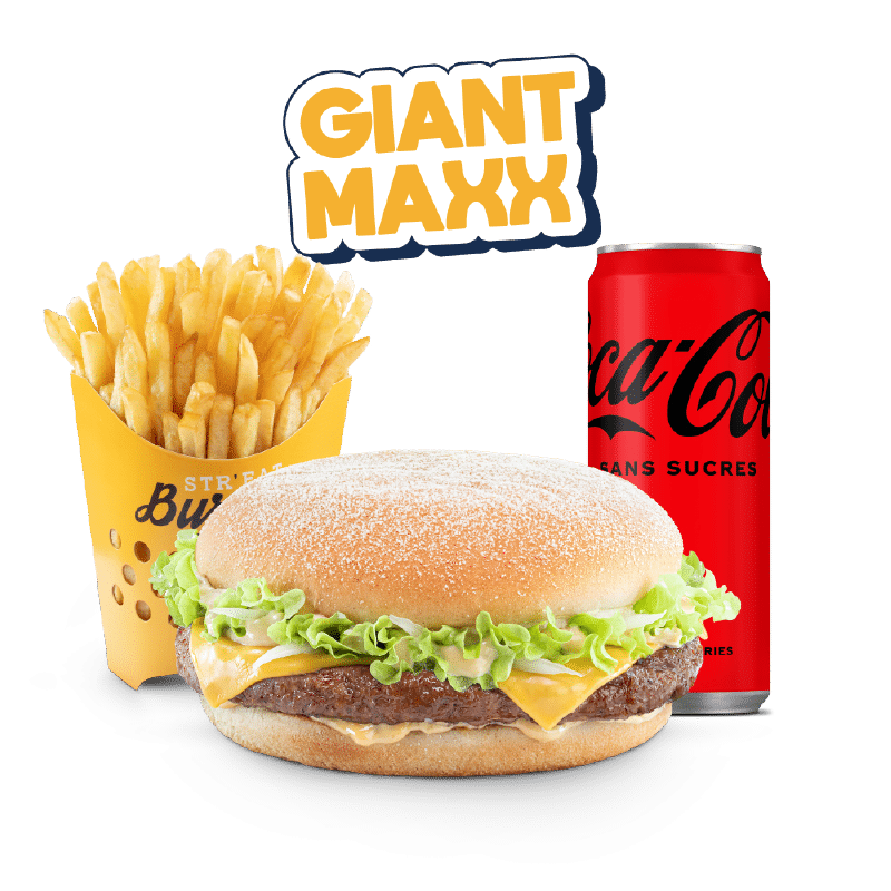 Image du menu Giant Maxx, avec Frites et Coca Zéro chez Str'Eat Burger