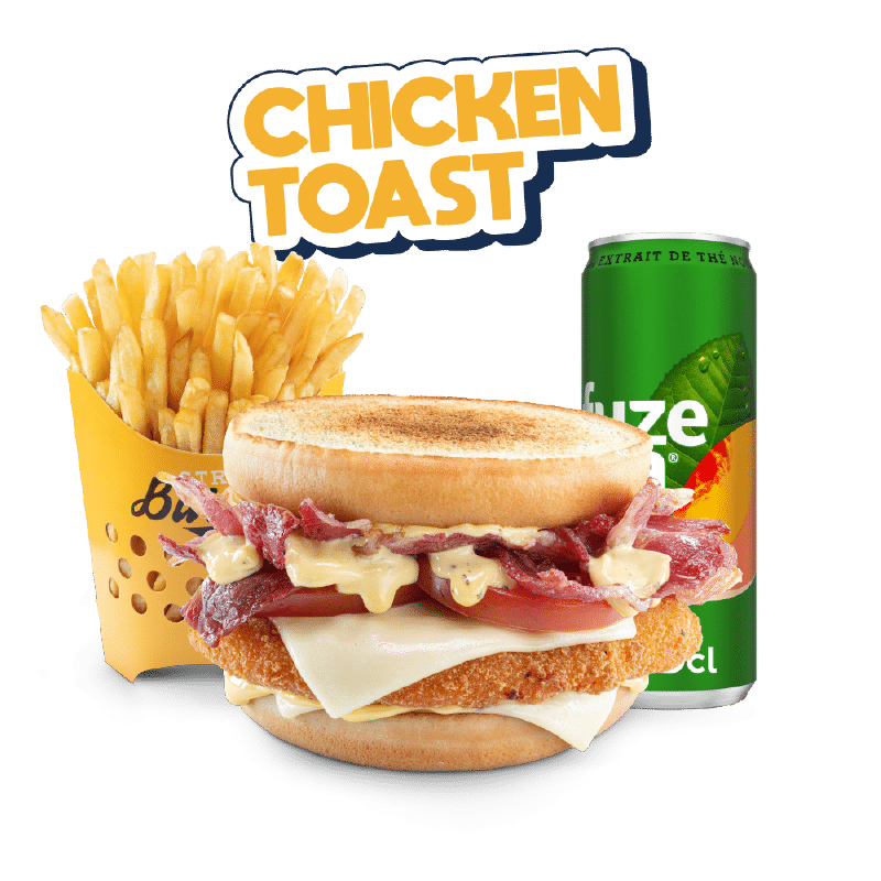 Image du menu Chicken Toast, avec Frites et Fuze Tea chez Str'Eat Burger