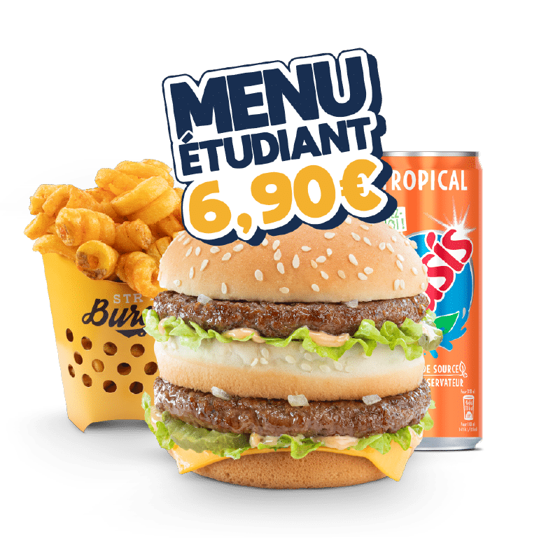 MENU ÉTUDIANT - DOUBLE BIGGY, DOUBLE CHEESE, GIANT CLASSIC